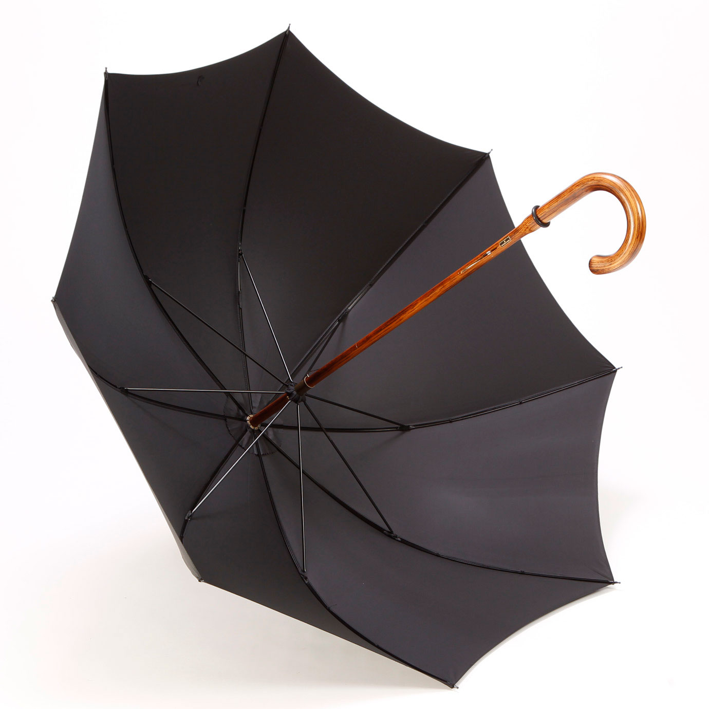 【値下げ】フォックスアンブレラ　ソリッドタイプ　一本木　傘　ブラック　英国製全長92㎝直径105cm
